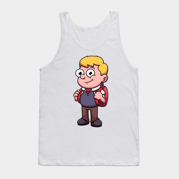 Boy In School Outfit Cartoon Tank Top by TheMaskedTooner